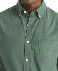 Nautica Men Classic Fit Solid Button Down Oxford Shirt Rainforest Green Size L
