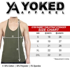 YOKED Apparel Thin Strap Stringer Men Tank Top Bodybuilding & Fitness Style 1221