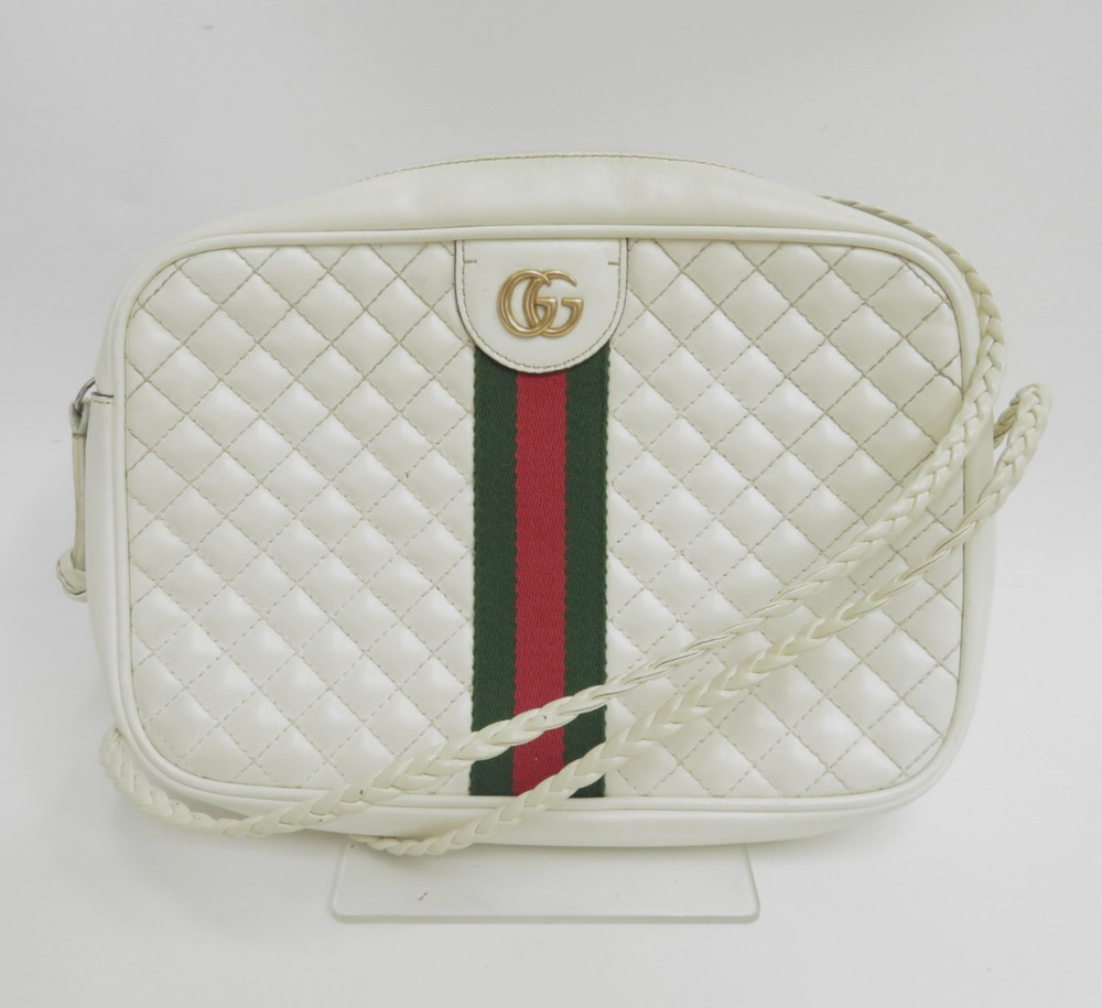 Authentic Gucci GG Marmont Leather Sherry Line Shoulder Bag I#47692