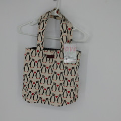 bungalow360 REV Penguin Print Tote Bag & Coin Purse Zip Closure.