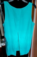 Breezy Express Turquoise Solid Scoop Neck Wide Strap Sleeveless Tank Top Size L