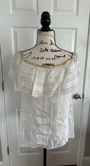 Zeus + Dione White and Gold Top Size 42 Off Shoulder – From Greece Silk & Rayon