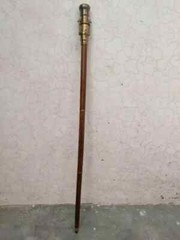 Brass Telescope Compass On Top Head Handle Wooden Walking Stick Cane Hidden Gift