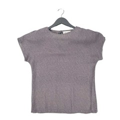 Vintage Gianni Sport Top Medium Gray Short Sleeve Keyhole Back Made in USA