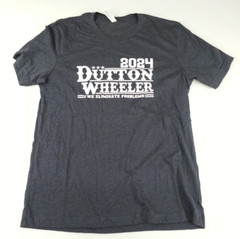 2024 Dutton Wheeler We Eliminate Problems Election Size L Grey Women’s T-Shirt
