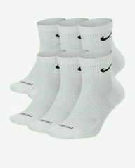 Nike Everyday Ankle Socks 6-Pairs, Size L – White (SX6899-100)