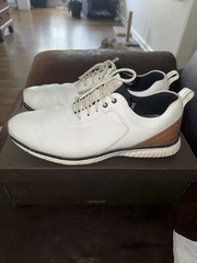 Johnston & Murphy XC4 XC Men’s Leather Golf Sneakers Lace Up Low Top White