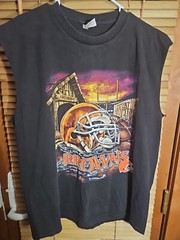 Vintage 90s Lee Sport Cleveland Browns Dog House Art Tee T Shirt Cut Off XL Rare
