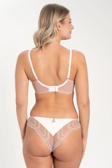 Sheer Balconette Bra Samanta NWT Plus Size Women&rsquo;s Lingerie Indiana Beige A143