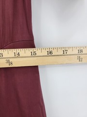 Goop x Universal Standard Dress Womens 3XS Maroon Hi Lo Maxi Short Sleeve Modern