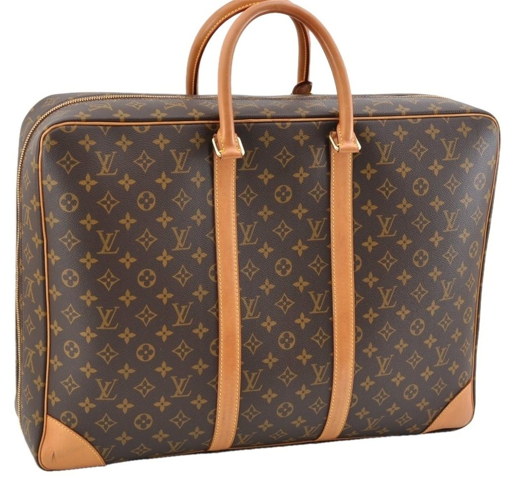 Authentic Louis Vuitton Monogram Sirius 24H Travel Boston Bag M41405 LV 374AB