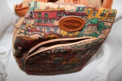 NWT 100% Cork handcrafted Portugal natural eco-friendly village pattern backpack