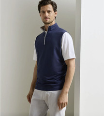 Peter Millar Men&rsquo;s Solid Zip Vest Stand-Up Collar Sleeveless Short