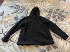 Kirkland Signature Men&rsquo;s Black Full Zip Fleece Hoodie Logo Solid Regular XXL