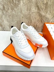 Hermes Bouncing Men White Leather Canvas H Logo Chunky Luxury Designer Sneakers