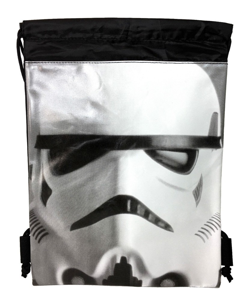 Star Wars Storm Trooper Drawstring Backpack School Sport Grey Gym Bag