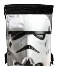 Star Wars Storm Trooper Drawstring Backpack School Sport Grey Gym Bag