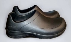 TREDSAFE SLIP RESISTANT BLACK VENTED SLIP ON COMFORT WORK SHOE UNISEX M 5 W 6