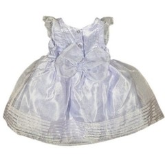 Blueberi Boulevard Girls Lavender Shimmer Organza Party Dress Faux Pearl Bow 12M