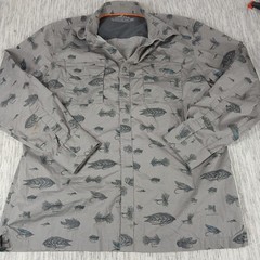 Croft & Barrow Quick Dry Button Shirt Mens Large Gray Vented Fishing Outdoors