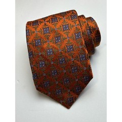 Robert Talbott Rust Orange Geometric Silk Tie