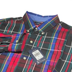 Chaps Men&rsquo;s Large Plaid Stretch Button Down Shirt Easy Care Long Sleeve NWT