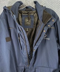 Stormtech Performance Navy Full Zip Up Jacket Men Size Medium Hooded All Weather