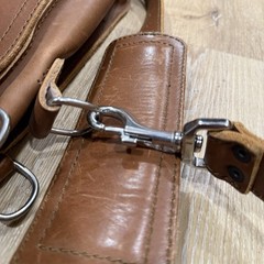 Saddleback Leather Thin Front Pocket Briefcase Chestnut WORN STRAP AND SCRATCHES