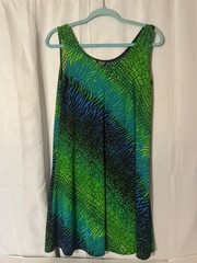 Jostar Womens Dress Peackcock Colored Animal Print Tank Sz Small Made in USA