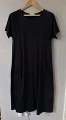 Lemaire Black Cotton Midi Dress Size M Minimalist Designer Made In Portugal
