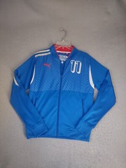 Puma King Legends Mens Jacket Medium Blue Full Zip Long Sleeve Track Logo