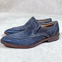 Ecco Brown Oiled Leather Pedroso Elastic Gore Slip On Loafer Men SZ EU 42 US 8.5
