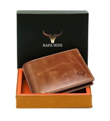 NAPA HIDE Leather Bifold Wallet RFID Blocking Stylist Wallet Daily GIFT MEN