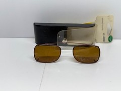 Leader Sun Clips Rectangle Polarized Clip-On Sunglasses Brown Lens 46mm
