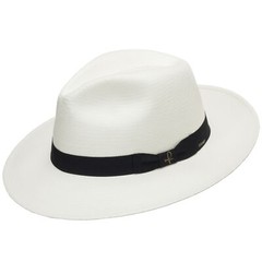 Ultrafino Authentic Classic Fedora Straw Panama Hat Handwoven in Ecuador IVORY