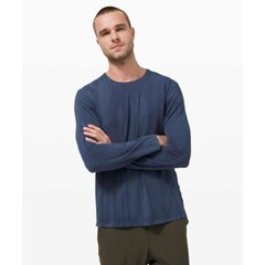 Lululemon 5 Year Basic Vertical Spray Dye Blue Long Sleeve Shirt Size Medium