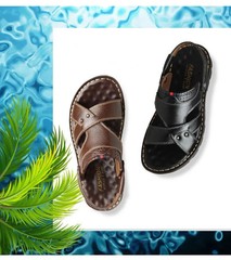 Summer Men Leather Sandals Genuine Leather Non-slip Men Shoes Slippers