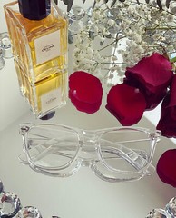 Square Frames « Kylie » Clear Blue Lenses Women Eyeglasses Black, Brown Clear