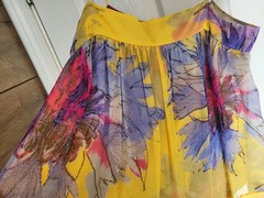 Diane von Furstenberg Yellow floral silk spaghetti strap top 100% silk size 10