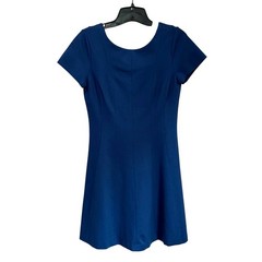 Banana Republic Blue Ponte Knit Skater Dress Short Sleeve Career Sz 4