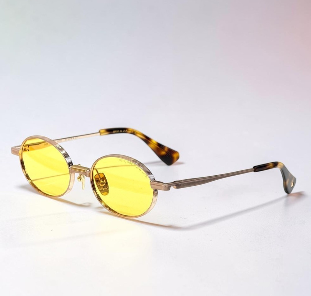 DITA POETICON ONE DTS178-A Size 141 Gold Havana Unisex Sunglasses New w/ Case