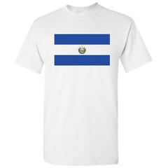 El Salvador Latin American Flag Basic Cotton T-Shirt – White
