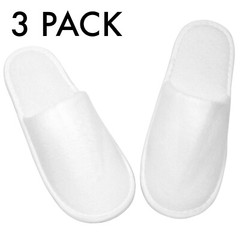 Disposable Slippers Closed Toe Spa Slippers White Non-Slip Hotel Travel Guest