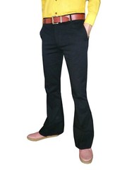 Mens Black FLARES Bell Bottoms Hippie vtg indie Trousers Pants 60s 70s Disco