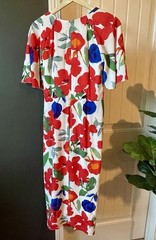 Maggy London Floral Wrap Midi Dress 8 V-Neck Flutter Sleeve Spring Summer Modest
