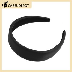 1Pcs Women Headbands Solid Colors Faux Leather Hard Hair Bands 1.6&Prime; Wide Black
