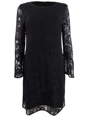 Anne Klein Women&rsquo;s Lace Jewel Neck Sheath Dress (4, Anne Black) 093487877760