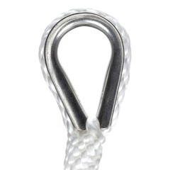 Solid Braid Mfp Anchor Line With Thimble white 3/8inch X 100feet