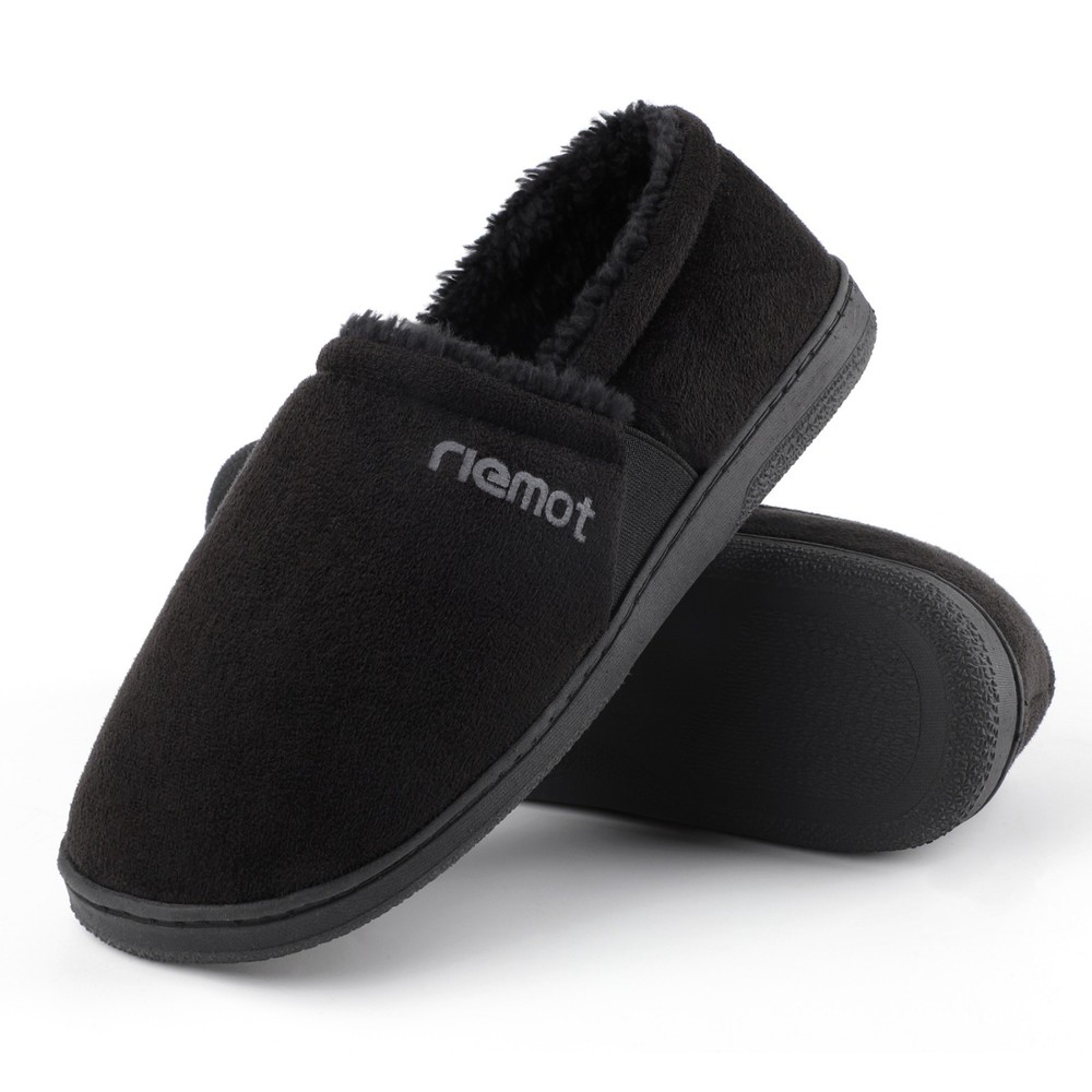 riemot Mens Moccasin Slippers Winter Soft Memory Foam House Shoes Warm Slipon