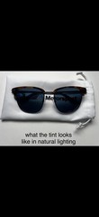 BMW Motorsport Tortoiseshell Rectangular Sunglasses Blue Tinted Lenses MPN